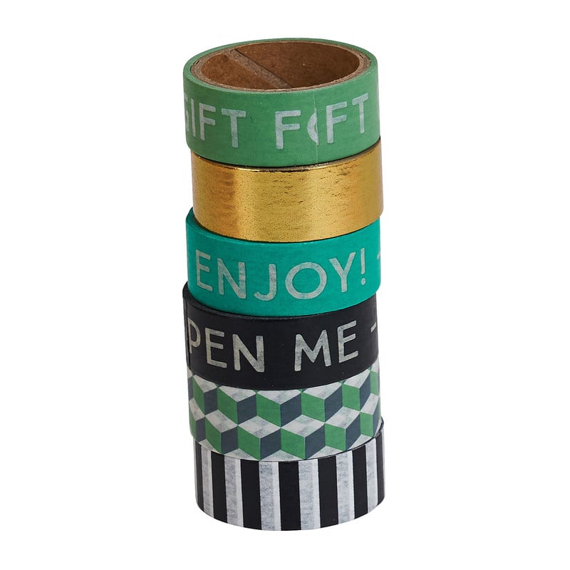 Washi tape - groen - set van 6