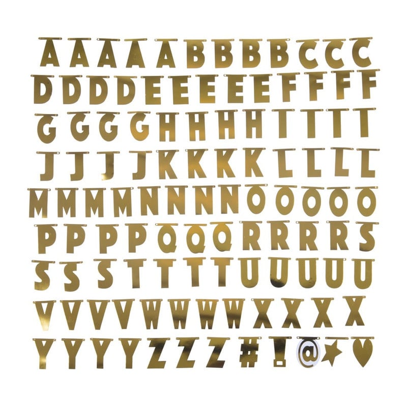 Maak je eigen letterslinger - goud