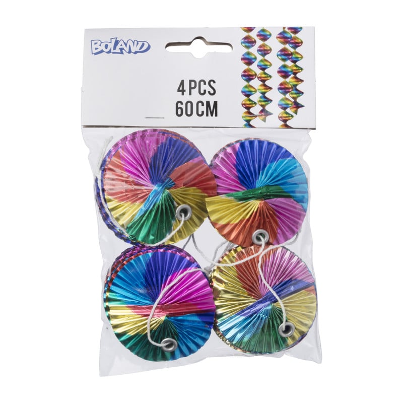 Spiralen gekleurd - 4 stuks - 5x60 cm