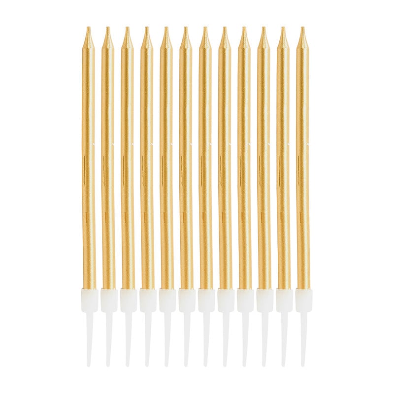 Taartkaarsjes - goud - set van 12