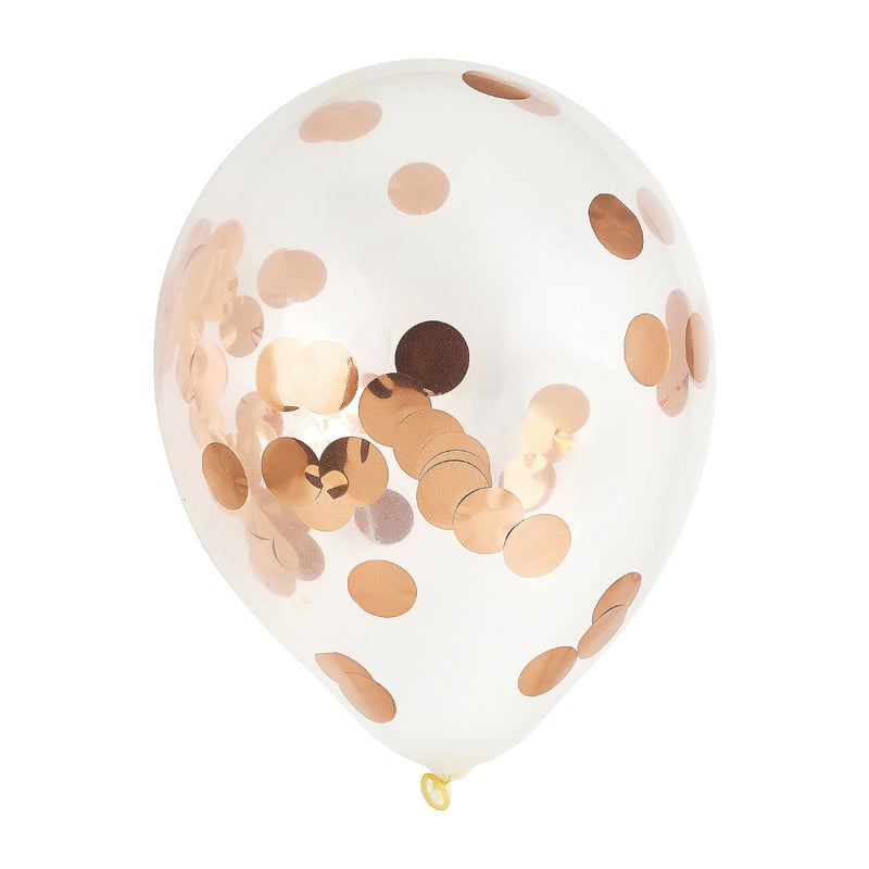 Confettiballon - paars/roze - 6 stuks