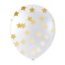 Confettiballon goudkleurige sterren - 6 stuks