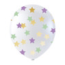 Confettiballon gekleurde sterren - 6 stuks