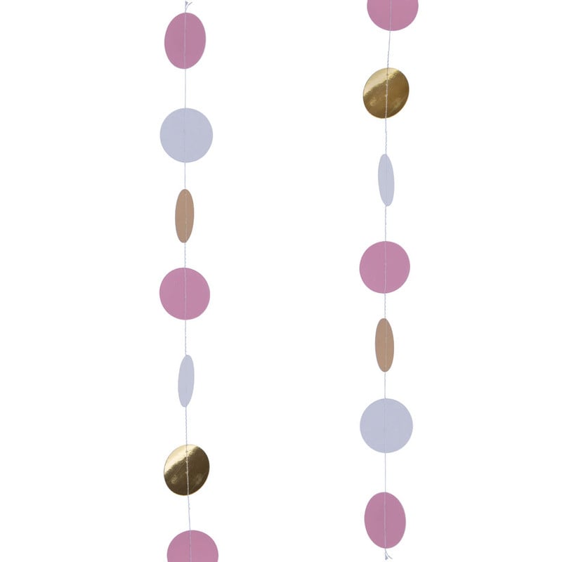 Slinger rond - wit/roze/goud - set van 2