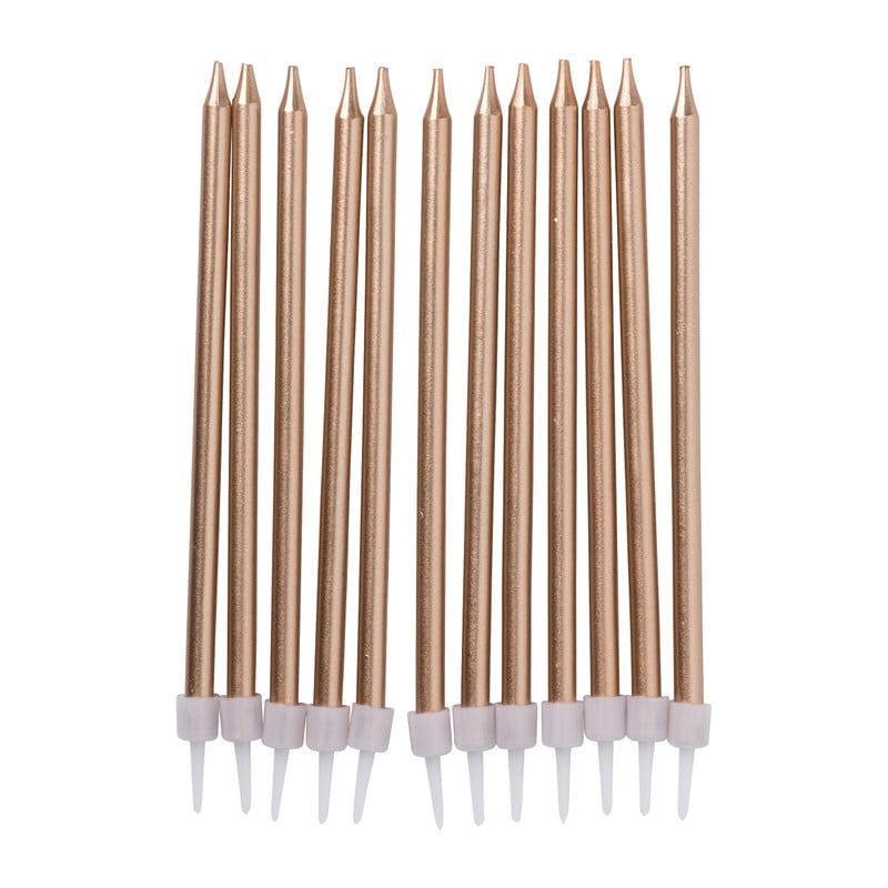 Taartkaarsjes - rose goud - set van 12