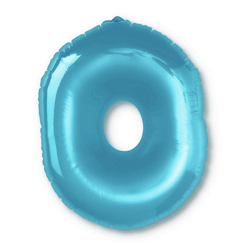 Opblaasbaar cijfer 0 - blauw