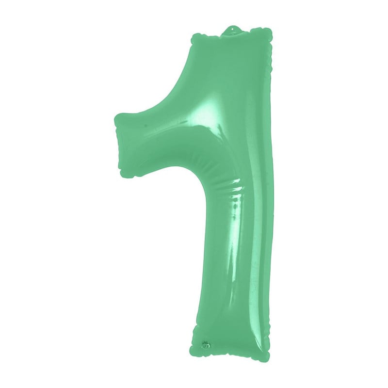 Opblaasbaar cijfer 1 - groen