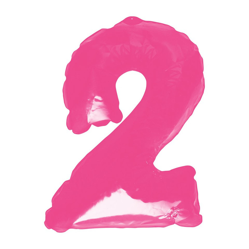 Opblaasbaar cijfer 2 - roze
