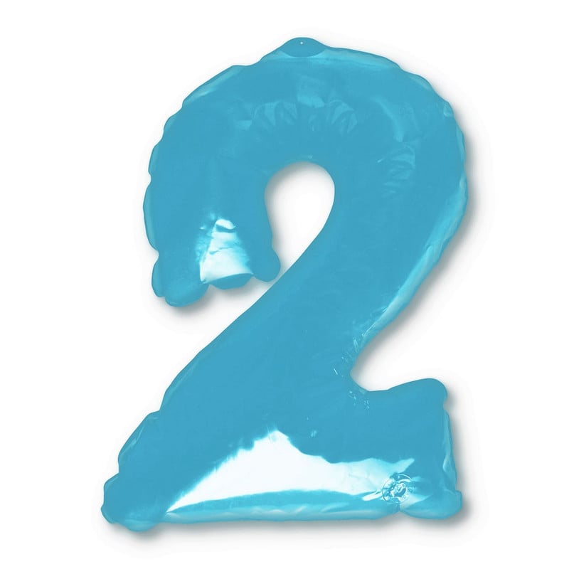Opblaasbaar cijfer 2 - blauw
