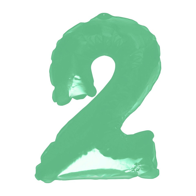 Opblaasbaar cijfer 2 - groen