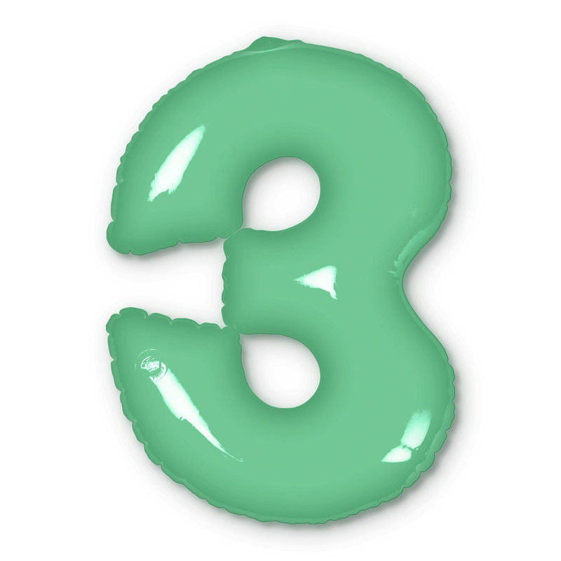 Opblaasbaar cijfer 3 - groen