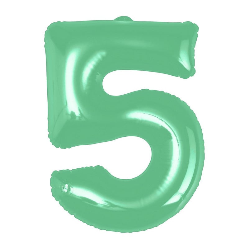 Opblaasbaar cijfer 5 - groen