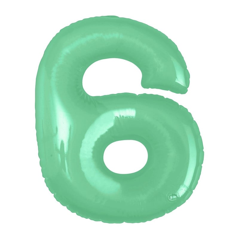Opblaasbaar cijfer 6 - groen
