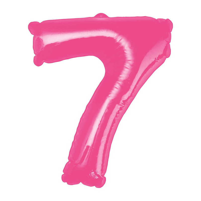 Opblaasbaar cijfer 7 - roze