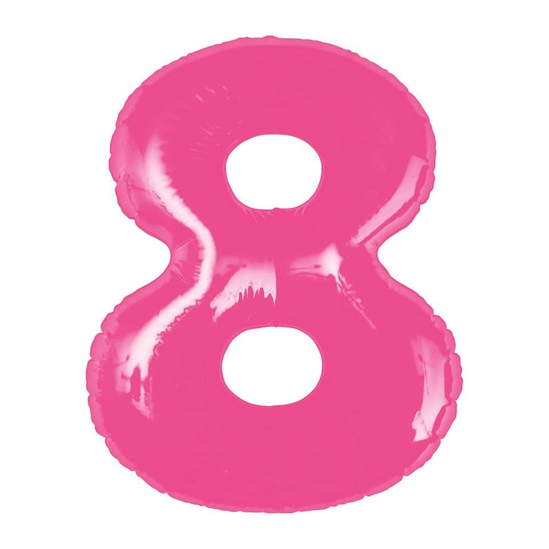 Opblaasbaar cijfer 8 - roze