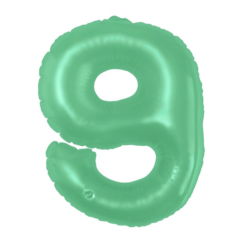 Opblaasbaar cijfer 9 - groen