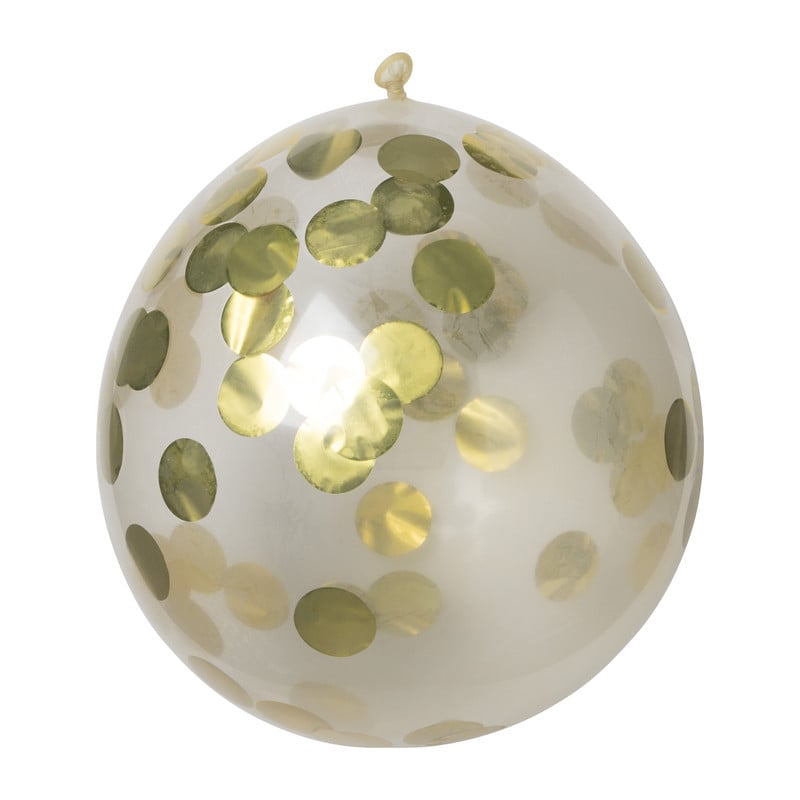 Confettiballon - goud - 5 stuks