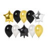 Ballonnen - zwart/goud/zilver - set van 10