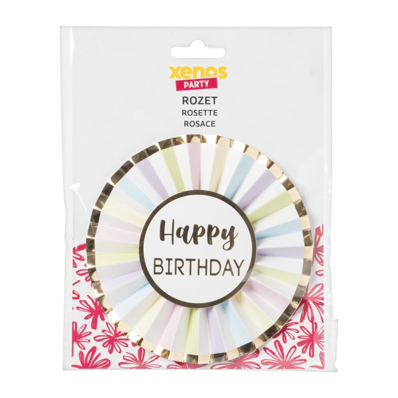 Rozet - happy birthday - 12 cm