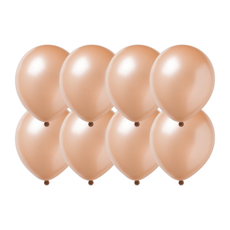 Ballonnen metallic - rose goud - set van 8