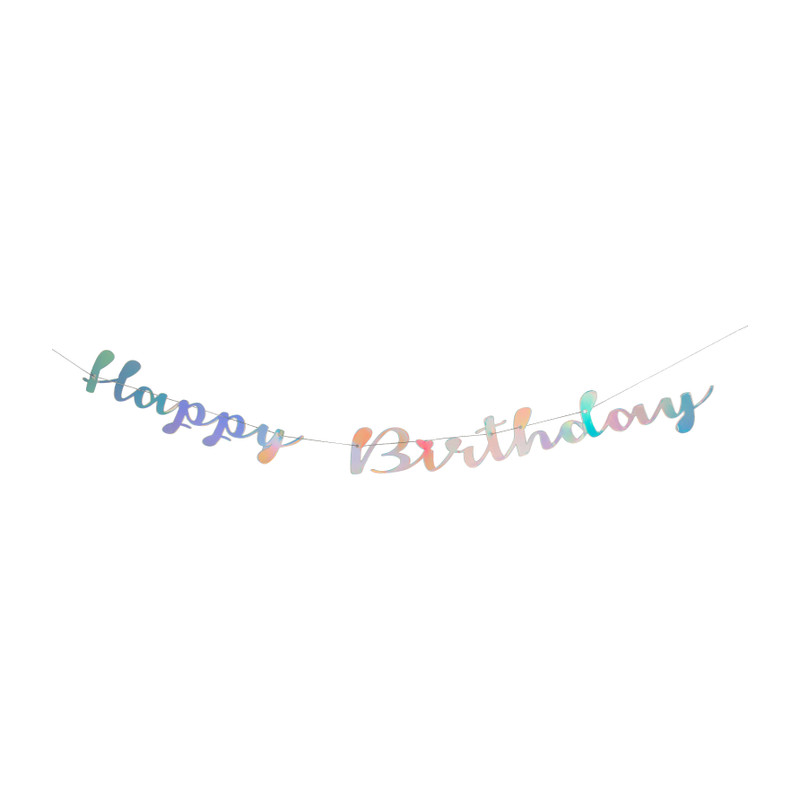 Slinger - Happy birthday - zilverkleurig