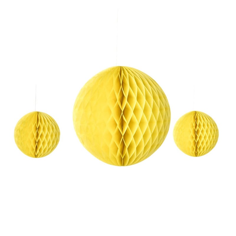 Honeycomb - geel - set van 3
