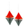 Honeycomb ruit - koraal/grijs - set van 2