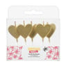 Taartkaarsjes hartjes - goud - set van 5