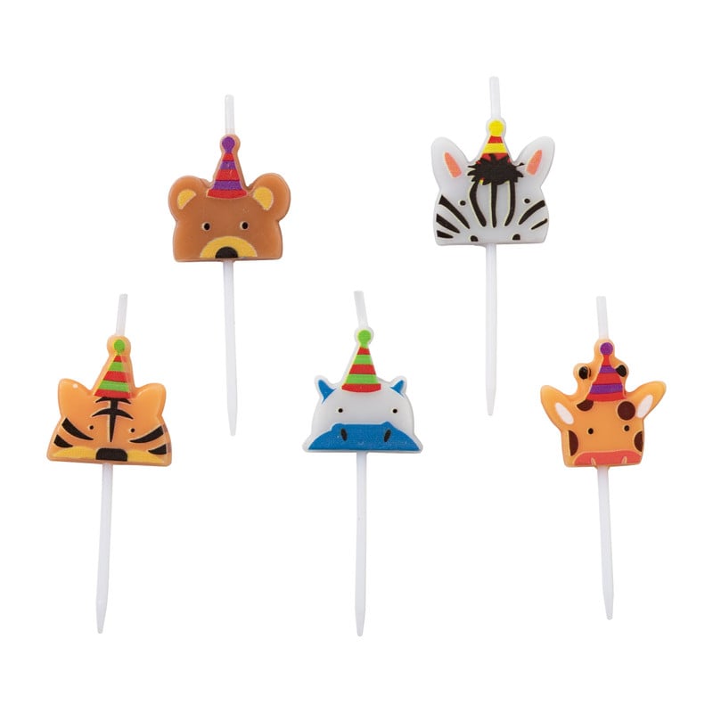 Taartkaarsjes - dieren - set van 5