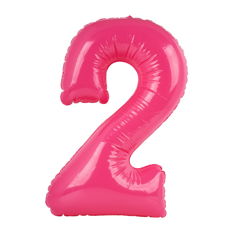 Cijfer ballon - 2 - roze