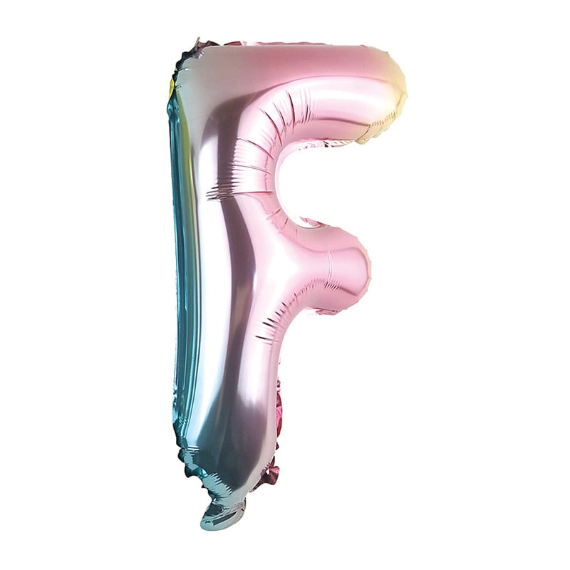 Folieballon F - regenboog metallic - 30 cm 
