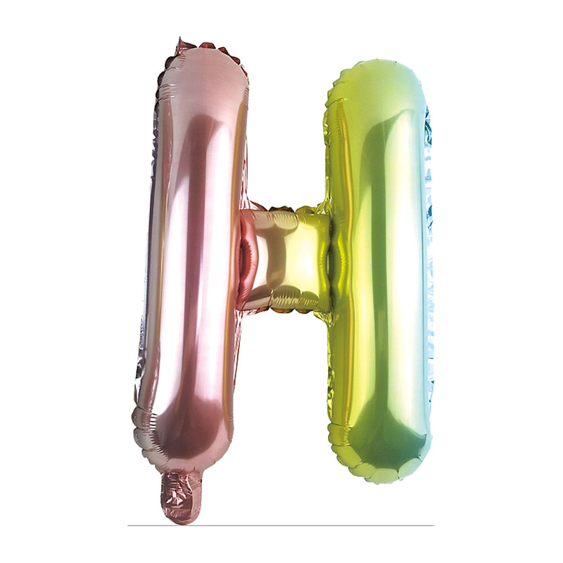 Folieballon H - regenboog metallic - 30 cm 