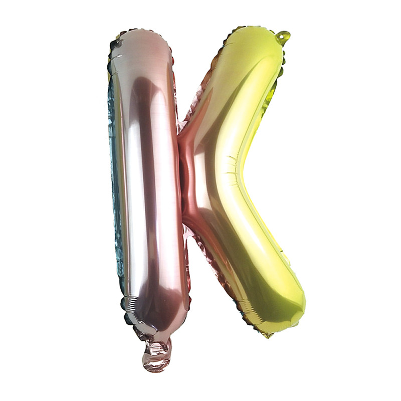 Folieballon K - regenboog metallic - 30 cm 