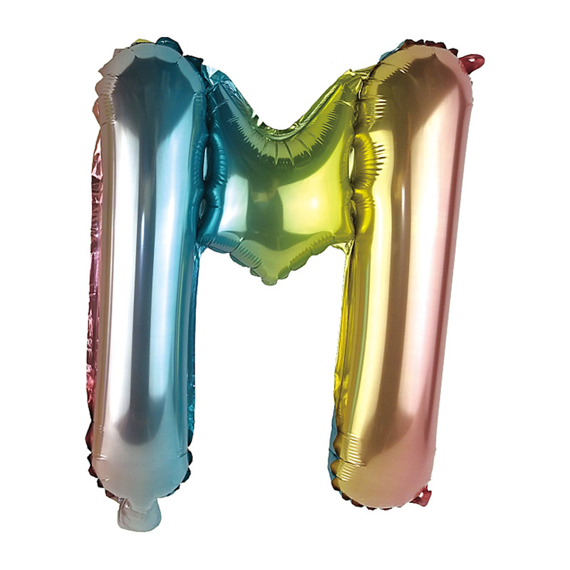 Folieballon M - regenboog metallic - 30 cm 