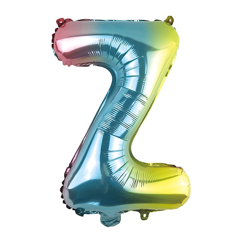 Folieballon Z - regenboog metallic - 30 cm 