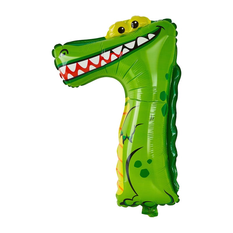 Folie ballon - cijfer 7 - krokodil - 30 cm 