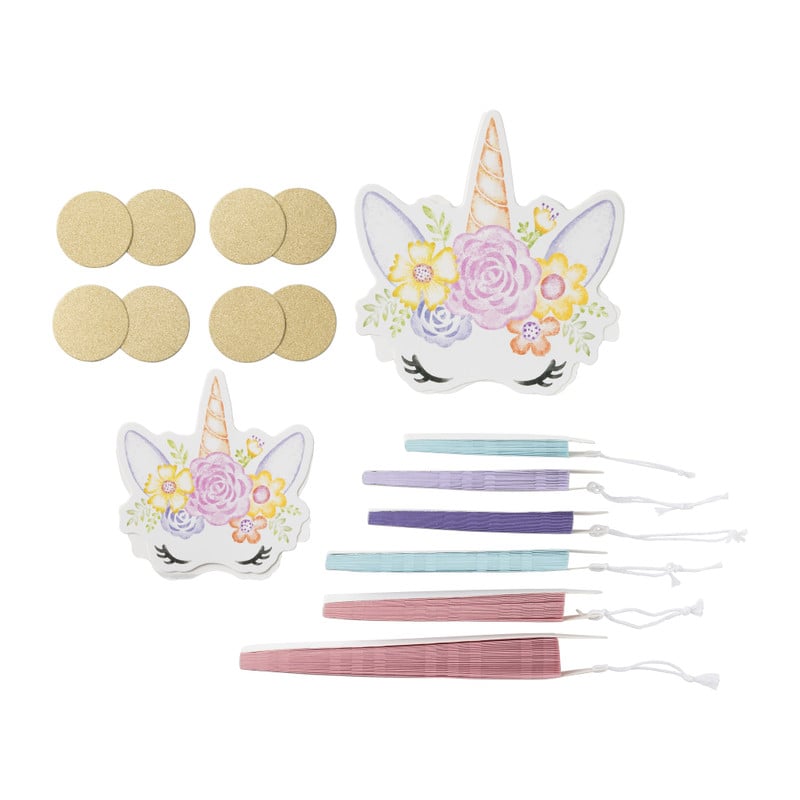 Unicorn waaiers  - multikleur - set van 6