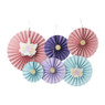 Unicorn waaiers  - multikleur - set van 6