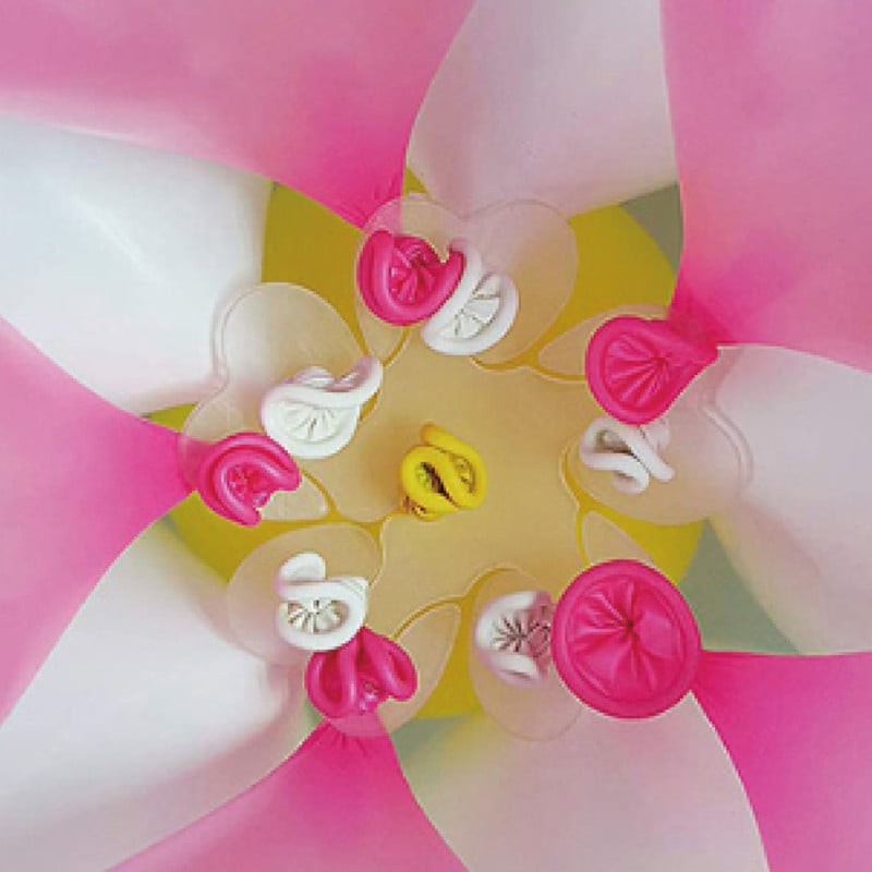 Ballon clip bloemvorm - set van 10 - ø8x1 cm