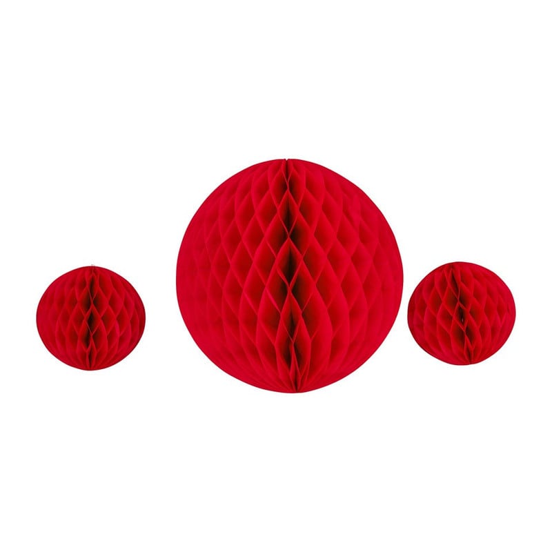 Honeycombs rood - set van 3