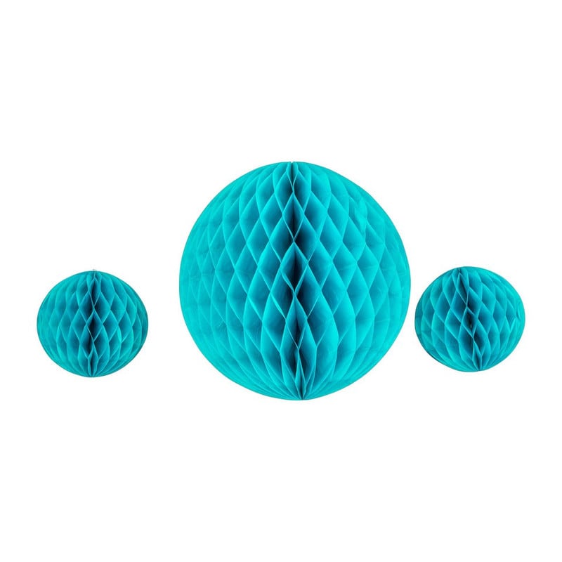 Honeycombs turquoise - set van 3