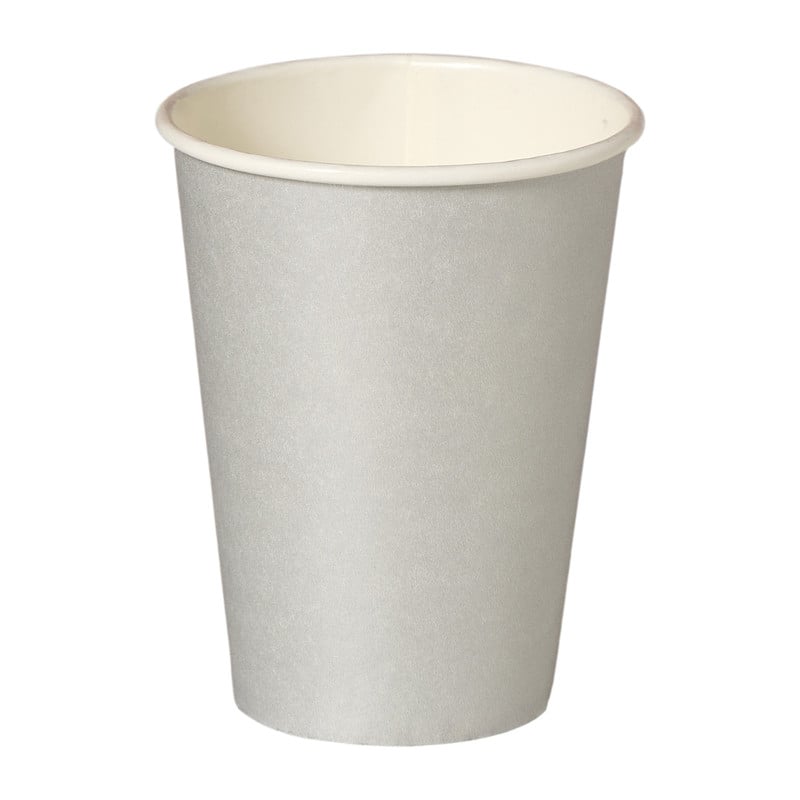 Papieren bekers - zilverkleurig - set van 8