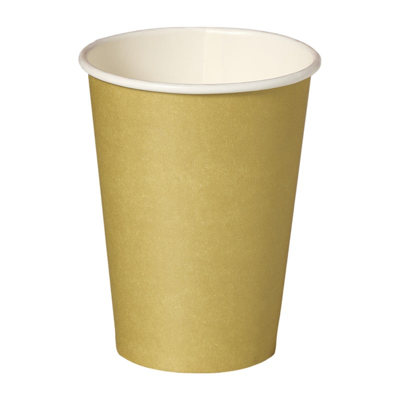 Papieren bekers - goudkleurig - set van 8