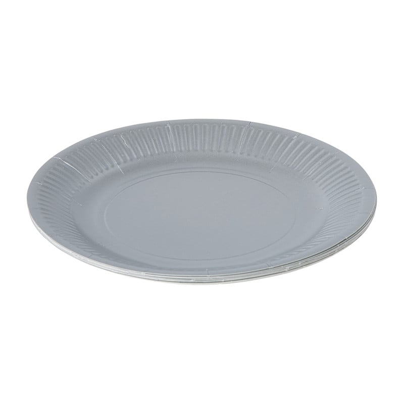 Papieren bordjes - zilverkleurig - set van 8 