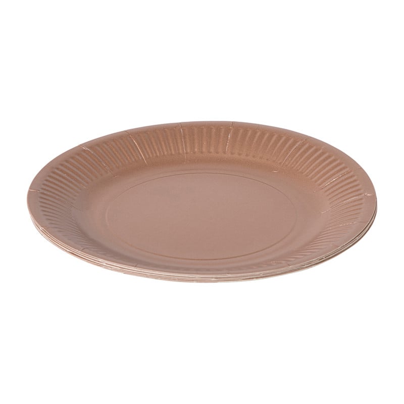 Papieren bordjes - roségoudkleurig - set van 8 