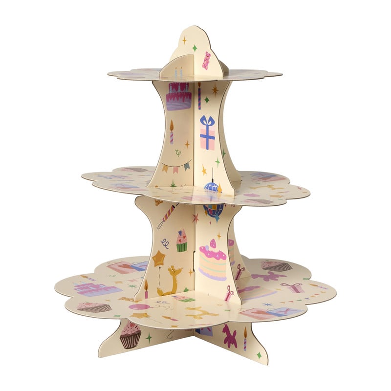 Etagère papier 3-laags - multikleur - 32 cm