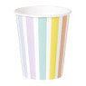 Papieren bekers gestreept pastel - set van 6