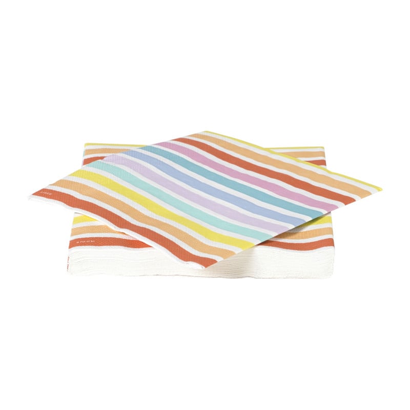 Servetten gestreept pastel - set van 20 