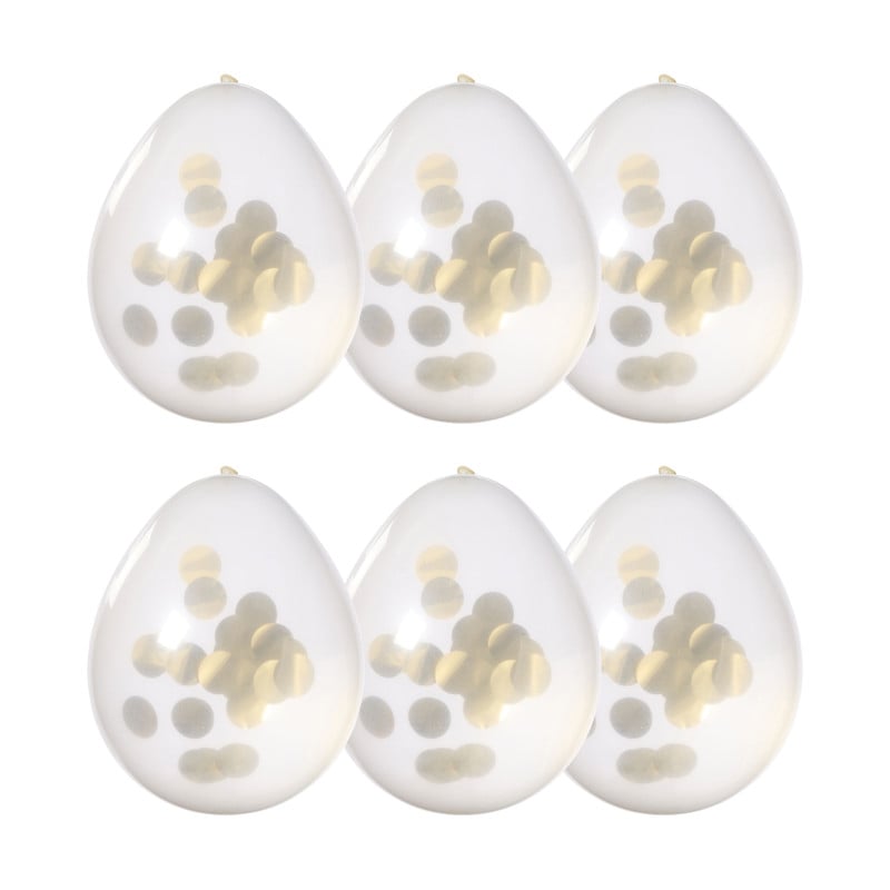 Confetti ballon - goudkleurig - set van 6