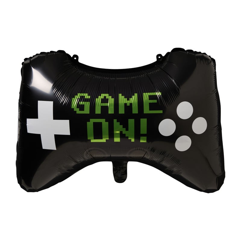Folieballon game on - zwart - 69x49 cm